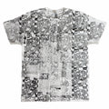 Mixed lino print T shirt